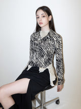 Zebra Silky Shirts (BEIGE)
