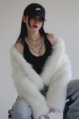 ホワイトファージャケット/white fur jacket