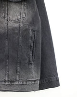 ウォッシングブラックブルーボクシージャケット / Washing Black Blue Boxy Jacket