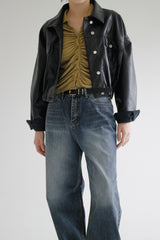 レザートラッカージャケット / Leather Trucker Jacket (2color)