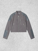 leather patch biker jacket(woman)