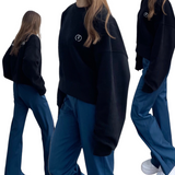 プリントクロップドスウェット/Print Cropped Sweat-BLACK