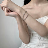 レイヤードハートチェーンブレスレット / Layered heart chain bracelet