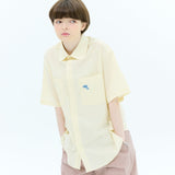 シアーサッカードルフィンハーフスリーブシャツ / Seersucker dolphin half sleeve shirt
