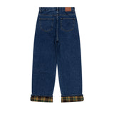 ワイドフィットロールアップチェックデニムパンツ/WIDE FIT ROLL-UP CHECK DENIM PANTS [6882]