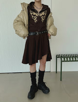 カットアンバランススカート/Cut unbalanced skirt (2color)
