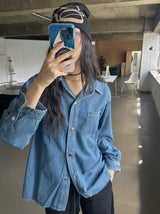 Bold denim loose fit shirt
