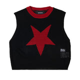 BLACK STAR CROP KNIT