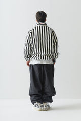 BSR2223FWJK008 STRIPE LOGO PADDING JUMPER WHITE BLACK