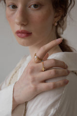 パールポイントドロップチェーンシュガーリング/Pearl point drop chain surgical ring