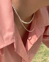 [92.5silver] rice pearl necklace