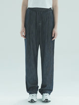 ワンタックリネンバンディングパンツ / W1015 ONE TUCK LINEN BANDING PANTS_DEEP BLUE