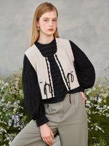 プチリボンニットベスト / Petite Ribbon Knit Vest (Ivory)