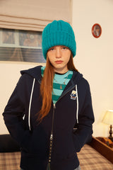キルシーウィティーバニージップアップフーディー / WITTY BUNNY ZIP UP HOODIE [NAVY] (6671634104438)