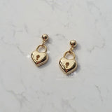  Gold Heart Lock Earring (Ive Yujin, Ive Rei, Billlie Sheon Earring)