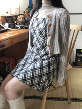 レイヤードロマンティックチェッカービスチェドレス