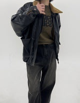 ウールレザージャンパー / Wool leather jumper (2color)