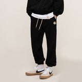 ジッパーロジックフラワーベアホワイトクリップジョガーパンツ/[UNISEX] Zipper Logic Flower Bear White Clip Jogger Pants_Black