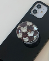 チェッカーボードビードスマホグリップ / Checkerboard bead talk