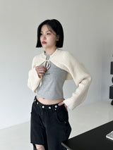 ラブリーリボンニットボレロ / Lovely Ribbon Knit Bolero (4color)