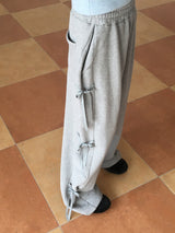 [Sheep fleece] Sento balloon side ribbon juli pants