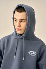 PIGMENT OVERSIZED LOGO HOOD - BLUE