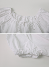 Crop Banding Short Sleeve Blouse (2color)