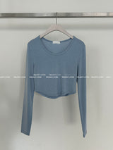 It's soft. A long-sleeved cropped shirt