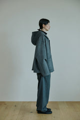 ウールフードコート/unisex wool hood coat gray