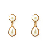 Pearl simple drop earrings (6570289135734)