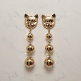 メルビーザキャットシリーズ - モダンボールピアス / Melbie The Cat Series - Modern Gold Ball Piercing