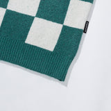 エンブロイダリーポイントチェッカーボードニット / EMBRODERY POINT CHECKERBOARD KNIT - GREEN