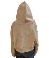 エンボスクロップドフーディー/Emboss Cropped Hoodie-BEIGE