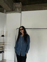 Bold denim loose fit shirt