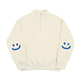 エルボースマイルドローイングハーフジップアップスウェットシャツ / Elbow Smile Drawing Half Zip-Up Sweatshirt