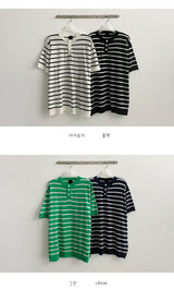 コティヘンリーネックラインモノクロナルニットウェア / Coty Henley neckline monoclonal knitwear
