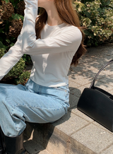 Basic Crop Long Sleeve T-shirt (3color)