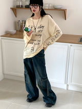 フリーダムレタリングボクシー長袖Tシャツ