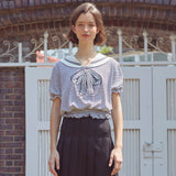 リボンセーラートップ / Ribbon Sailor Top (STRIPE)