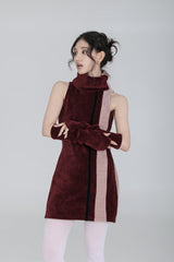 HOLIDAY TURTLENECK DRESS #WINE PINK