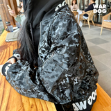 Faux Leather Military Bomber Jacket