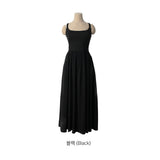 ポエムバックリボンスリムノースリーブドレス / Poem Back Ribbon Slim Sleeveless Dress(2 colors)