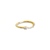 [925 SILVER] Point Chain Ring