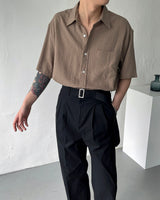 リネンバイオショートスリーブシャツ / UN275 Linen Bio Short-Sleeved Shirt (4 colors)