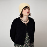 FLUFFY RIBBON BEANIE, YELLOW