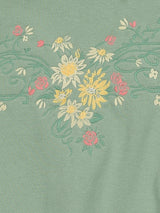 フラワーエンブロイダリーカラースウェットシャツ / Flower Embroidered Collar Sweatshirt