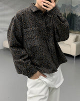 CRウールレオパードクロップドシャツ/CR Wool Leopard Cropped Shirt (2 colors)