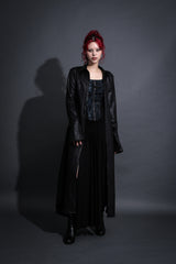 MAXI LEATHER SHIRT #BLACK