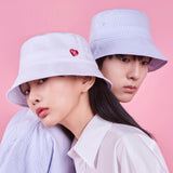 Heart Logo Oxford Over Fit Bucket Hat (3color)