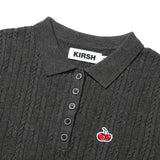 SMALL CHERRY CABLE KNIT DRESS [MELANGE GRAY]